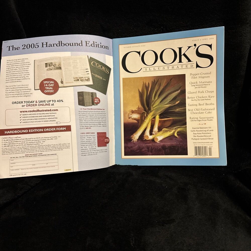 Cook's Illustrated Magazine March/April 2006 Marinara Potstickers Chocolate Cake